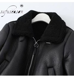 Short Fur Coat Heavy Cropped Faux Leather Women's Padded Blackn Fake Fur Jacket Furry Coats for Woman Winter 2022 ZA Fashion ...