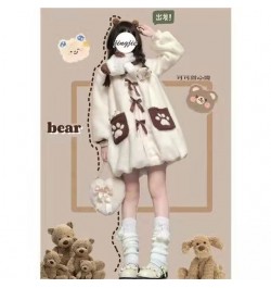 Kawaii Bear Paw Print Hoodie for Women Thickened Cute Coat Korean Fashion Loose All-match Oversized Sweatshirts $45.76 - Hood...