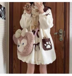 Kawaii Bear Paw Print Hoodie for Women Thickened Cute Coat Korean Fashion Loose All-match Oversized Sweatshirts $45.76 - Hood...