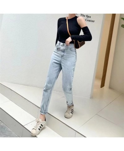 Woman Loose Boyfriends Jeans 2023 Harem Pants Vintage Washed High Waist Jeans Mom Casual Fashionable Denim Pants Mujer $58.23...