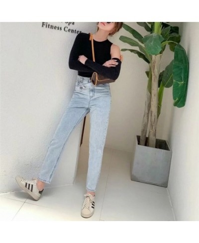 Woman Loose Boyfriends Jeans 2023 Harem Pants Vintage Washed High Waist Jeans Mom Casual Fashionable Denim Pants Mujer $58.23...