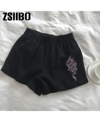 2023 Shorts female dragon print stretch cute girl sweet Harajuku colorful simple oversized trousers female Women's sport shor...