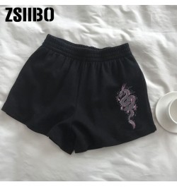 2023 Shorts female dragon print stretch cute girl sweet Harajuku colorful simple oversized trousers female Women's sport shor...