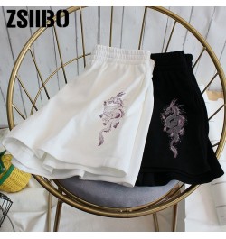 2023 Shorts female dragon print stretch cute girl sweet Harajuku colorful simple oversized trousers female Women's sport shor...