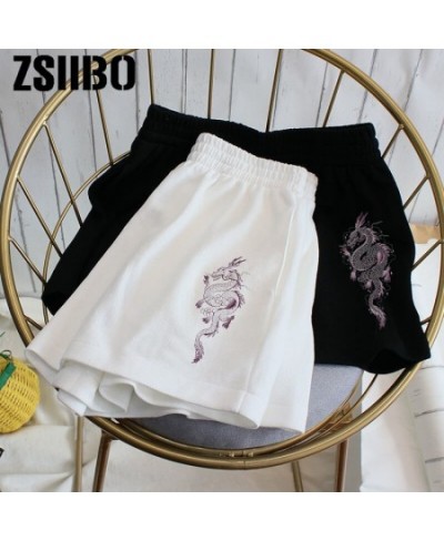 2023 Shorts female dragon print stretch cute girl sweet Harajuku colorful simple oversized trousers female Women's sport shor...