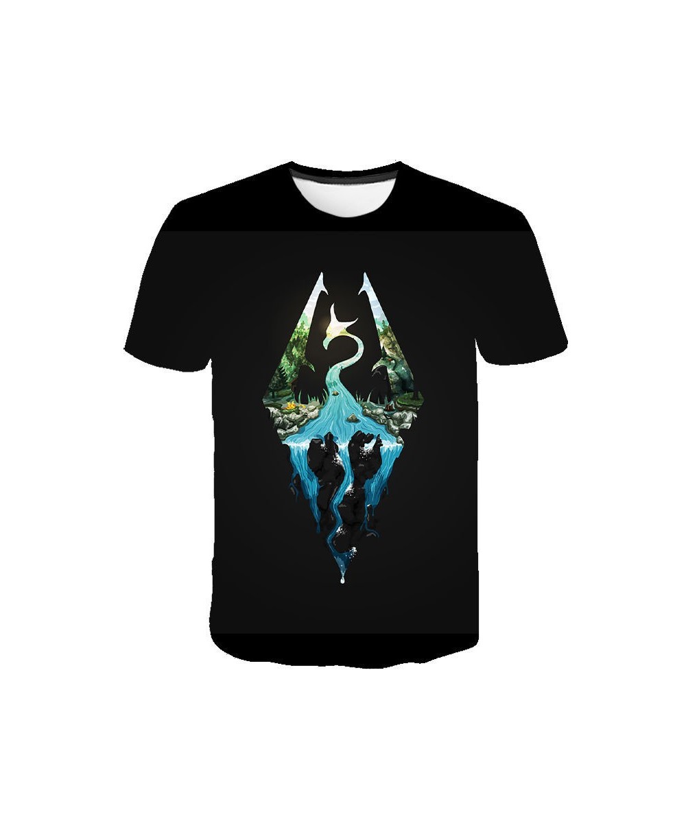 The Elder Scrolls V SKYRIM 3D Print T-shirt Game Men Women Fashion O-Neck Short Sleeve T Shirts Hip Hop Streetwear Tees Tops ...