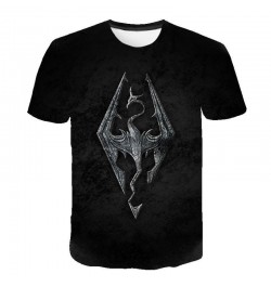 The Elder Scrolls V SKYRIM 3D Print T-shirt Game Men Women Fashion O-Neck Short Sleeve T Shirts Hip Hop Streetwear Tees Tops ...