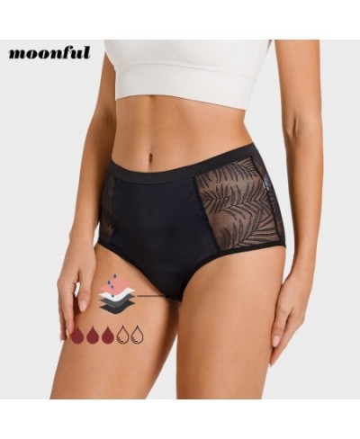 4 Layer Period Panties Menstrual Briefs Lace Mesh Period Underwear High Waist Menstrual Panties Women Abundant Flow for Femal...