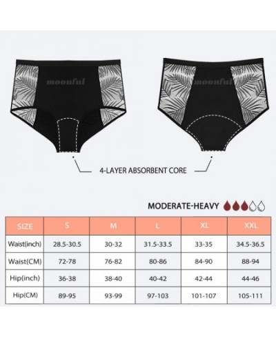 4 Layer Period Panties Menstrual Briefs Lace Mesh Period Underwear High Waist Menstrual Panties Women Abundant Flow for Femal...