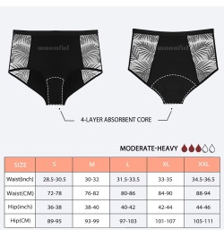 4 Layer Period Panties Menstrual Briefs Lace Mesh Period Underwear High Waist Menstrual Panties Women Abundant Flow for Femal...