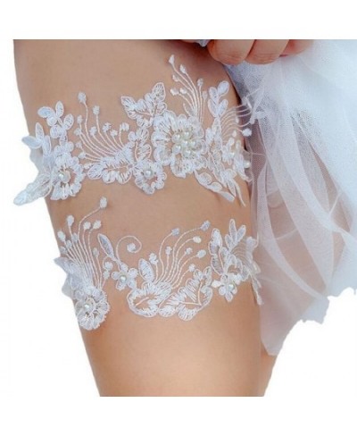 2Pcs Embroidery Flower Sexy Garters Women/Female/Bride Thigh Ring Bridal Lace Leg Ring Loop Wedding Garter Lace Beads $14.88 ...