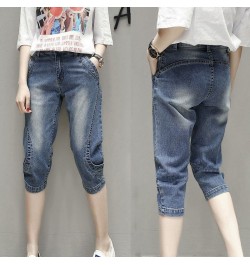 High Waist Jeans Woman Stretch Summer Denim Pants Trousers Capri Jeans for Women Calf Length Harem Pants Female E51 $37.67 - ...