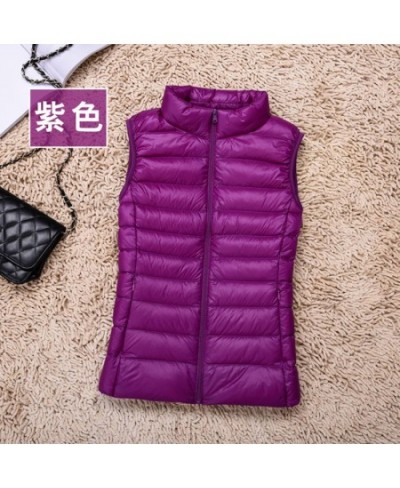 2023 New Women 90% White Duck Down Vest Women's Ultra Light Duck Down Vest Jacket Autumn Winter High Collar Sleeveless Coat $...