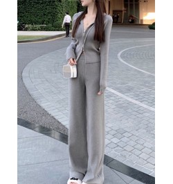 Women's Knitted Tracksuits Casual Hooded Jacket & High Waist Long Pants 2 Piece Set Femme Fashion Clothing Outfit $61.87 - Su...