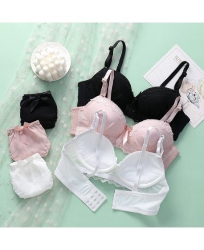 Lace Back Closure Bra And Panties Set Women Sexy Lingerie Set Wireless Push Up Bralette Soft Embroidery Underwear Brassiere $...