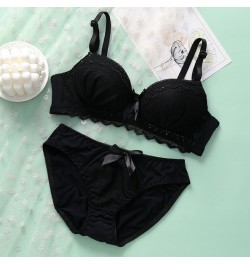 Lace Back Closure Bra And Panties Set Women Sexy Lingerie Set Wireless Push Up Bralette Soft Embroidery Underwear Brassiere $...