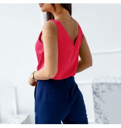 Tank For Women V Neck Silk Summer Satin Sleeveless Blouse Basic Camisole Shirts $31.18 - Underwear