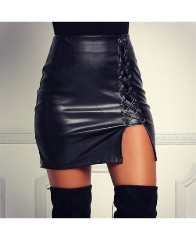 2023 New Skirt High Waist Bag Hip Skirt Leather Skirt Imitation Leather Short Skirt Large Size Women's Matt Sexy Slim $23.85 ...