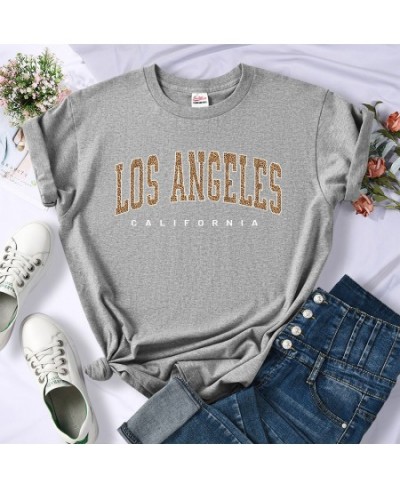 American city Los Angeles California Women Tshirt Brand Summer T Shirt Casual Sport Tee Clothes Street Harajuku Crop Top T $2...