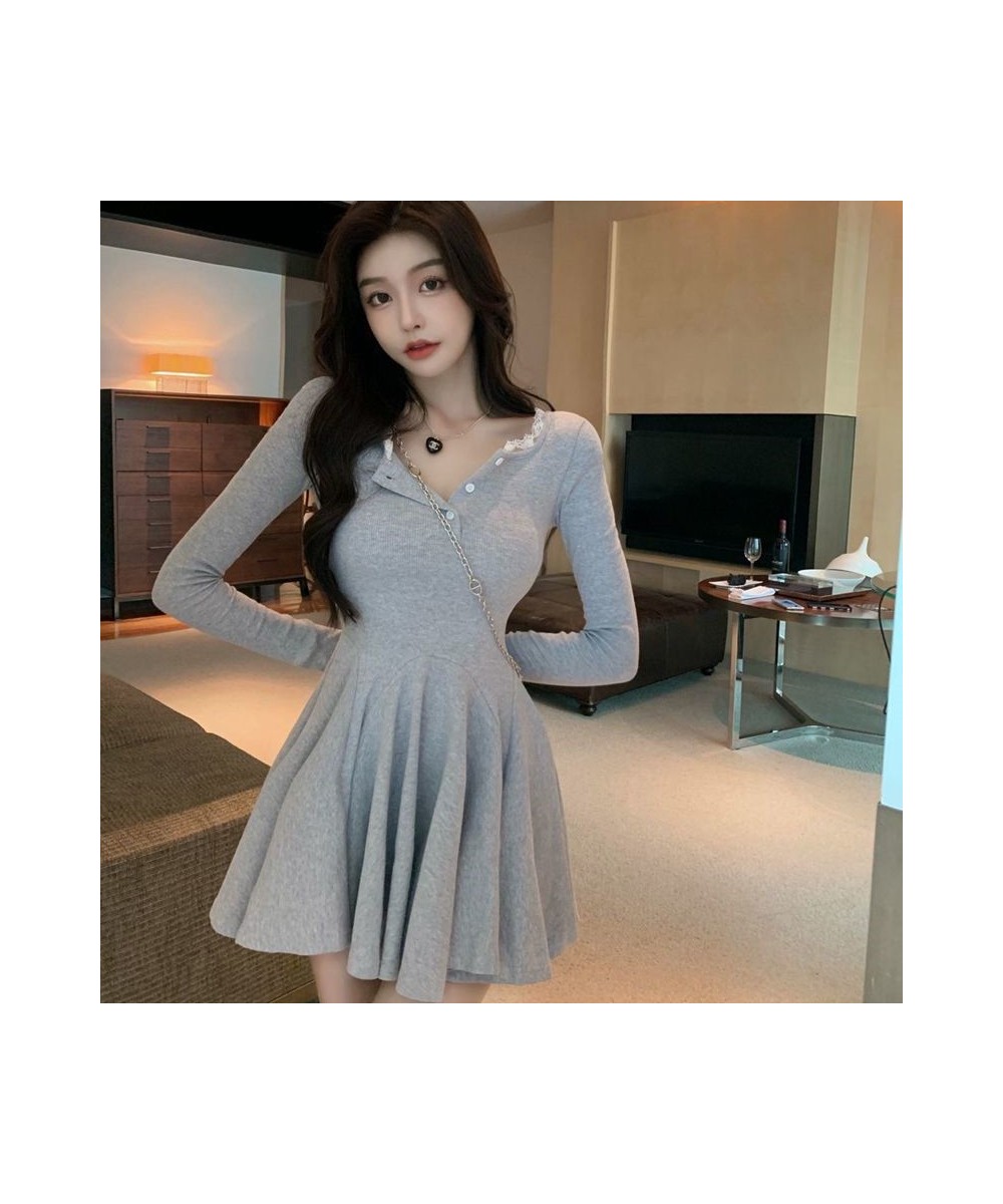 Long Sleeve Dress Women Casual Sexy Spicy All-match Solid Mini Breathe Vestidos Tender Retro Street Wear Clothing Schoolgirl ...