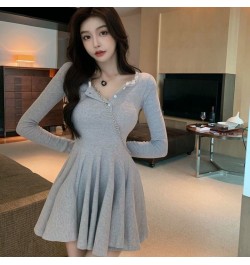 Long Sleeve Dress Women Casual Sexy Spicy All-match Solid Mini Breathe Vestidos Tender Retro Street Wear Clothing Schoolgirl ...