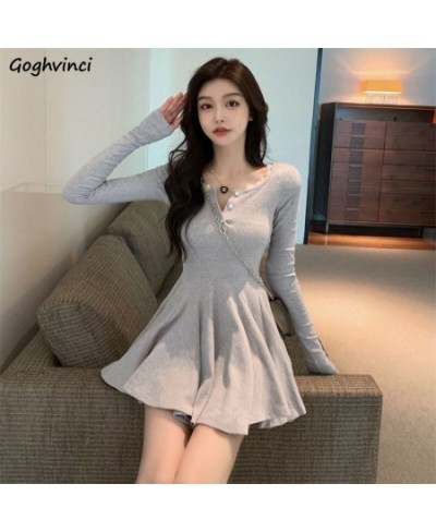 Long Sleeve Dress Women Casual Sexy Spicy All-match Solid Mini Breathe Vestidos Tender Retro Street Wear Clothing Schoolgirl ...