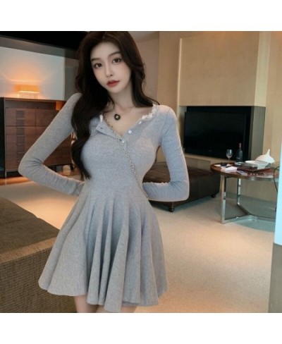 Long Sleeve Dress Women Casual Sexy Spicy All-match Solid Mini Breathe Vestidos Tender Retro Street Wear Clothing Schoolgirl ...