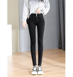 Jeans for Women mom Jeans blue gray black Woman High Elastic Stretch Jeans female washed denim skinny pencil pants male $47.9...