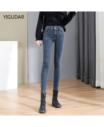 Jeans for Women mom Jeans blue gray black Woman High Elastic Stretch Jeans female washed denim skinny pencil pants male $47.9...