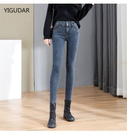 Jeans for Women mom Jeans blue gray black Woman High Elastic Stretch Jeans female washed denim skinny pencil pants male $47.9...