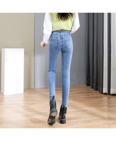 Jeans for Women mom Jeans blue gray black Woman High Elastic Stretch Jeans female washed denim skinny pencil pants male $47.9...