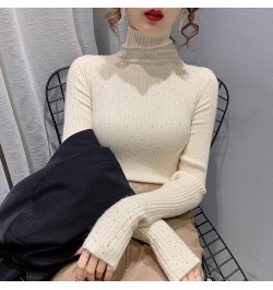 Winter Turtleneck Sweaters Women Sparkling Diamond Tops Slim Fit Pullover Women Knitted Sweater Jumper Thick Warm Pull $44.62...