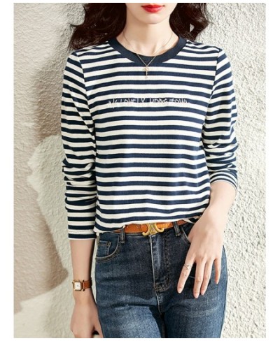 T-shirt for Women Cotton Tops O-neck Autumn Spring 2022 Casual Female Long Sleeve Tees Loose T shirt Women Clothes F8878 $46....