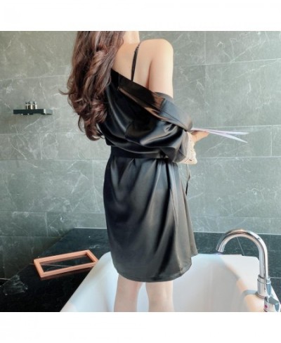 Women's Nightdress Sling Gown Vest Shorts Slip Dress 5Pcs Suit Nightgown Robe Home Wear Bathrobe Sexy Sleepwear Half Nightwea...