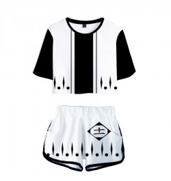 Summer Track Suit Women 2 Piece Set Anime Bleach Crop Top Shorts Two Piece Outfits Casual Ladies Tracksuit Sportwear Twopiece...