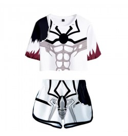 Summer Track Suit Women 2 Piece Set Anime Bleach Crop Top Shorts Two Piece Outfits Casual Ladies Tracksuit Sportwear Twopiece...