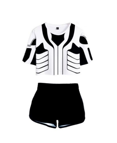 Summer Track Suit Women 2 Piece Set Anime Bleach Crop Top Shorts Two Piece Outfits Casual Ladies Tracksuit Sportwear Twopiece...