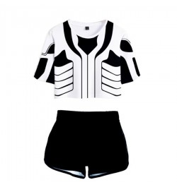 Summer Track Suit Women 2 Piece Set Anime Bleach Crop Top Shorts Two Piece Outfits Casual Ladies Tracksuit Sportwear Twopiece...