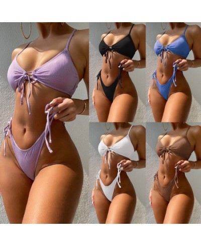 2023 New Solid Push Up Bikinis Swimsuit Women High Cut Bathing Suits Swimwear Conjunto Biquinis Feminino Trajes De Baño Mujer...