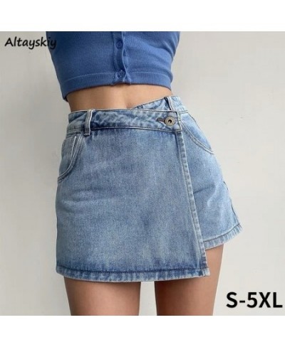 Mini Denim Skirts Women Slim Chic Vintage Summer Asymmetrical Hotsweet Streetwear Design Ulzzang Student Harajuku Y2k Faldas ...