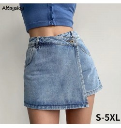 Mini Denim Skirts Women Slim Chic Vintage Summer Asymmetrical Hotsweet Streetwear Design Ulzzang Student Harajuku Y2k Faldas ...