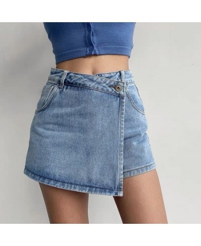 Mini Denim Skirts Women Slim Chic Vintage Summer Asymmetrical Hotsweet Streetwear Design Ulzzang Student Harajuku Y2k Faldas ...