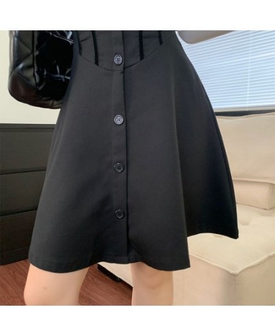 M-4XL 2022 New Black Breasted High Waist Skirt Women Covering Belly and Waist A-line Skirt Versatile Mini Skirt Short Skirt $...