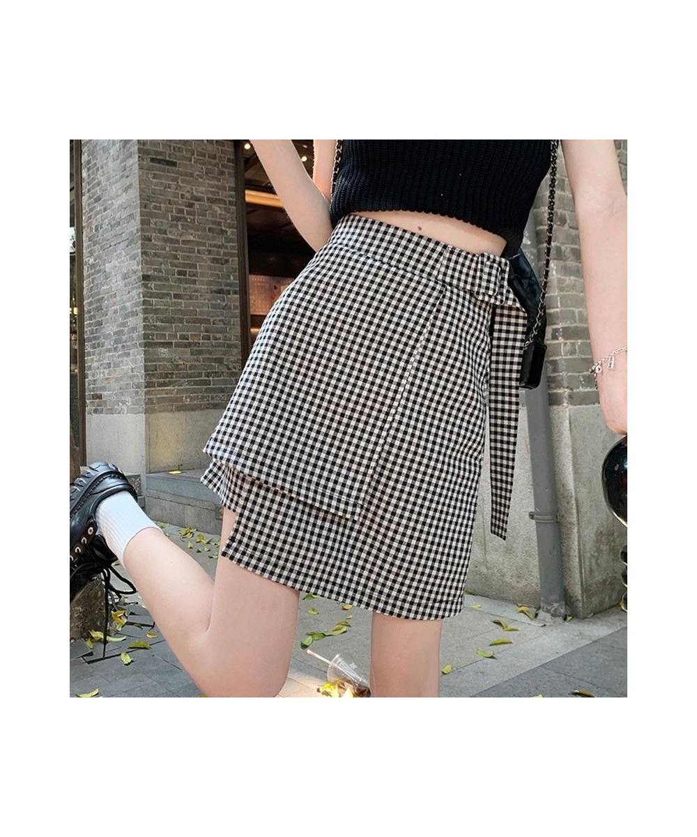 XS-3XL Womens Above Knee A-line Skirts Summer Female High Waist Plaid Slim Casual Fashion Hip Ladies Clothes Hw40 $40.43 - Sk...