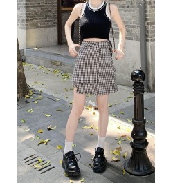 XS-3XL Womens Above Knee A-line Skirts Summer Female High Waist Plaid Slim Casual Fashion Hip Ladies Clothes Hw40 $40.43 - Sk...