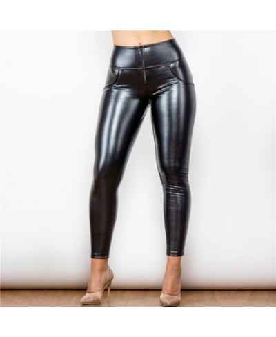 Shascullfites Melody Black High Waisted Faux Leather Pants Women Fleece Lined Stretch Bum Lift Pant Winter $81.57 - Bottoms