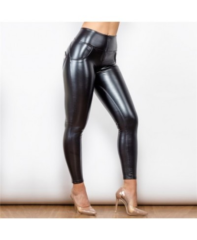 Shascullfites Melody Black High Waisted Faux Leather Pants Women Fleece Lined Stretch Bum Lift Pant Winter $81.57 - Bottoms