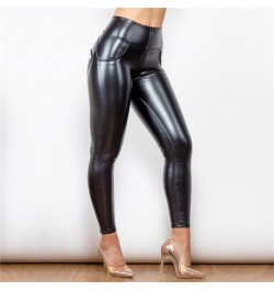 Shascullfites Melody Black High Waisted Faux Leather Pants Women Fleece Lined Stretch Bum Lift Pant Winter $81.57 - Bottoms