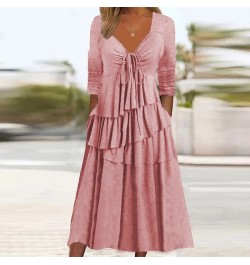 2023 O-Neck Cake Dress Spring Autumn Clothing Women Fashion Simple Long Sleeve Party Dress Solid Patchwork Loungewear $50.06 ...