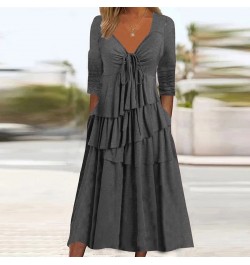 2023 O-Neck Cake Dress Spring Autumn Clothing Women Fashion Simple Long Sleeve Party Dress Solid Patchwork Loungewear $50.06 ...